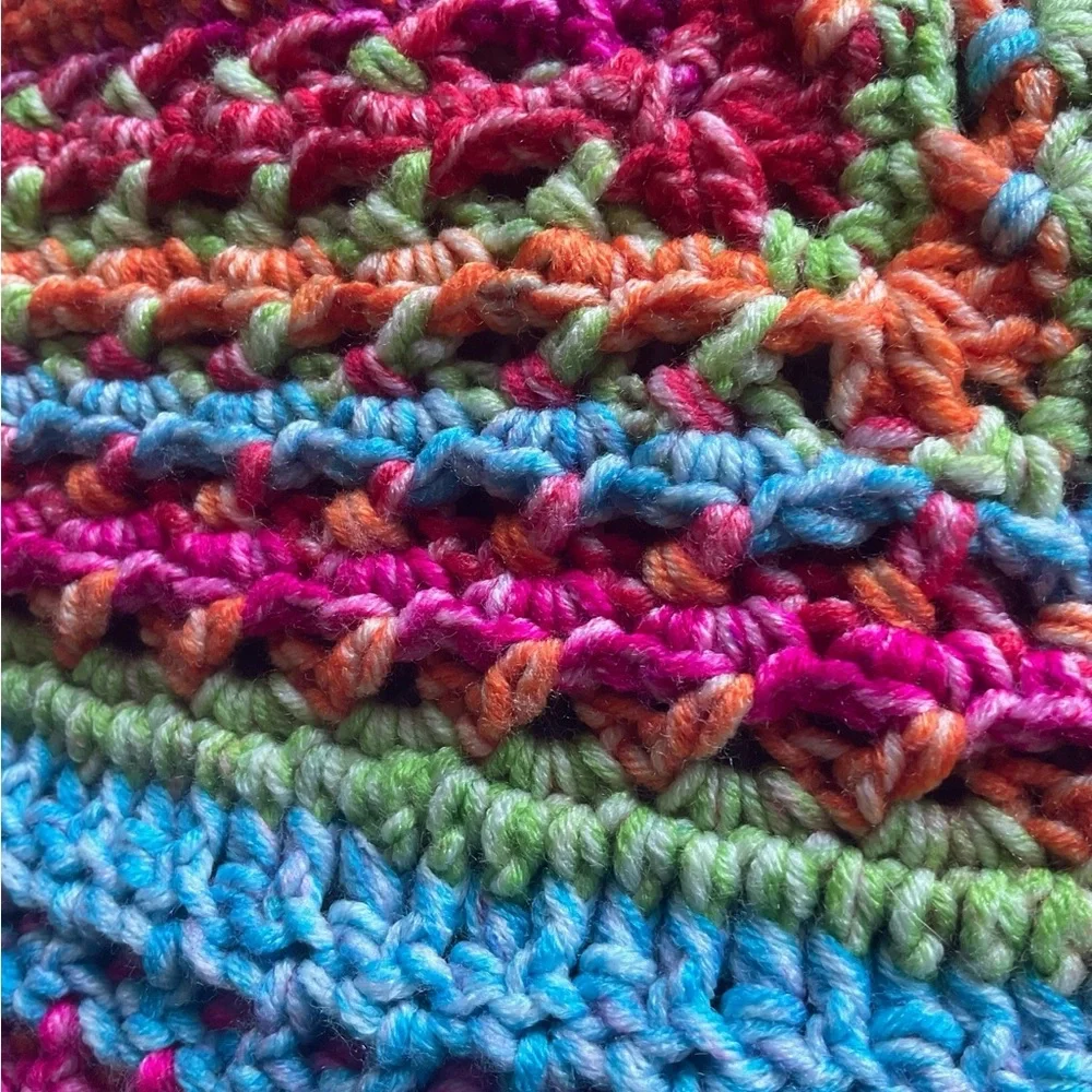 Afghan hand crochet pink
